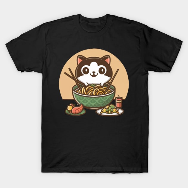 Chopstick Chaos, Chinese Cartoon Style T-Shirt by SimpliPrinter